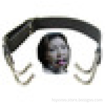 Leather Open Mouth Gag Oral Fixation Mouth Plug Stuffed Head Bondage Restraints Sex Toys For Couple Adult Games